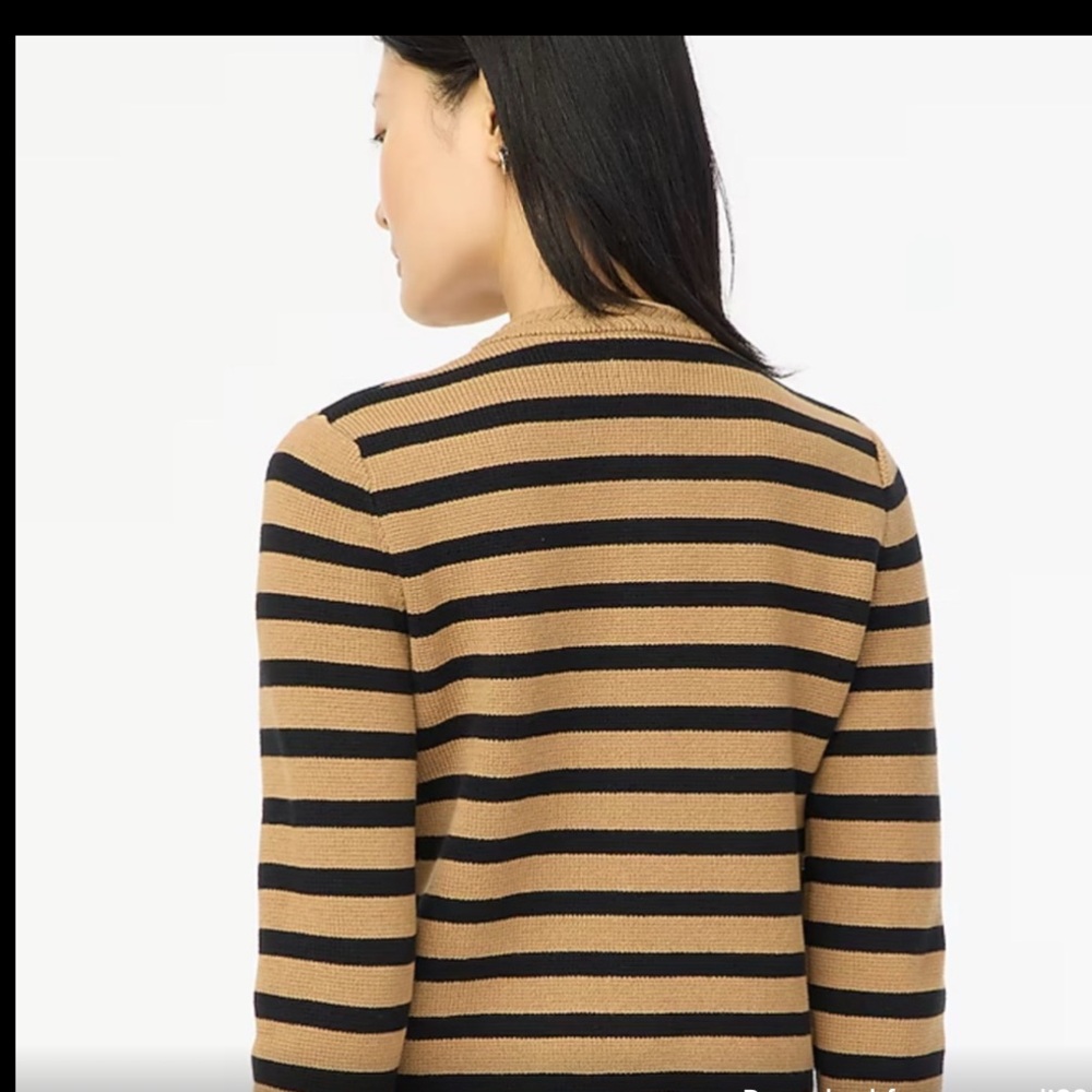 J Crew Factory striped cotton lady cardigan sweater.